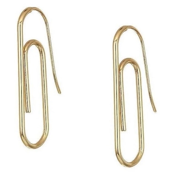 ❌SOLD❌ Steve Madden | Gold Tone Paperclip Hook Earrings - Picture 6 of 6